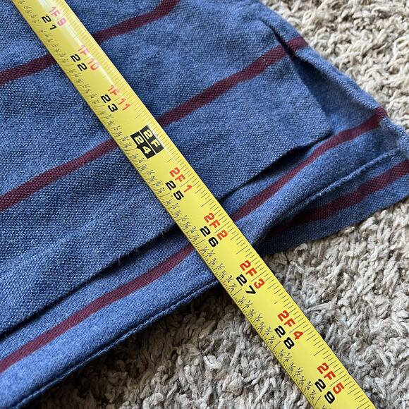 Ralph Lauren Polo Shirt Mens M Blue Striped Pony Rugby Pullover Cotton Preppy - Picture 3 of 6